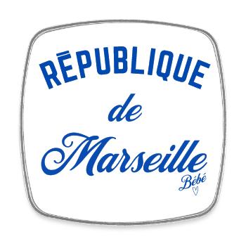 Tee-shirt Sweat Marseille République - Magnet carré - blanc - Devant