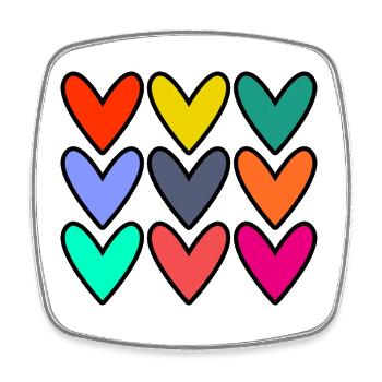 HEART. HEARTS. VALENTINE'S DAY. LOVE. LOVE. COUPLE. - Square fridge magnet - white - Front