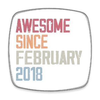 February 2018, 6th Anniversary 2018 February 6 years - Square fridge magnet - white - Front