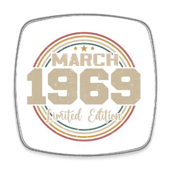 Awesome seit März 1934 Geburtstag 1934 Geschenk - Viereckiger Kühlschrankmagnet - Weiß - Vorne