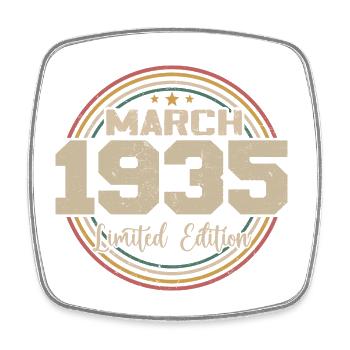 Awesome seit März 1935 Geburtstag 1935 Geschenk - Viereckiger Kühlschrankmagnet - Weiß - Vorne