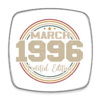 Awesome Since March 1996 Birthday 1996 Gift - Square fridge magnet - white - Front