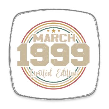 Awesome seit März 1999 Geburtstag 1999 Geschenk - Viereckiger Kühlschrankmagnet - Weiß - Vorne