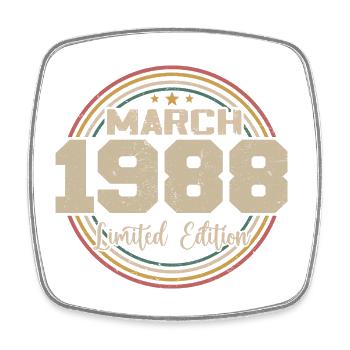 Tolles Geschenk zum Geburtstag 1988 seit März 1988 - Viereckiger Kühlschrankmagnet - Weiß - Vorne