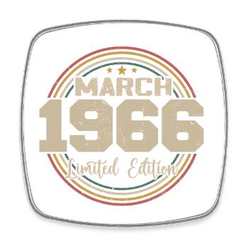 Tolles Geschenk zum Geburtstag seit März 1966 - Viereckiger Kühlschrankmagnet - Weiß - Vorne