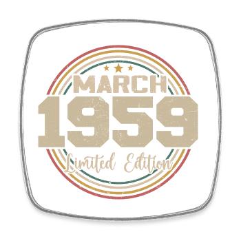Awesome Since March 1959 Birthday 1959 Gift - Square fridge magnet - white - Front