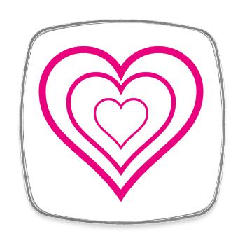 COEUR. COUPLE. JUST MARRIED. EVJF. SAINT VALENTIN. - Magnet carré - blanc - Devant