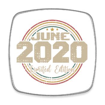 Geboren im Juni 2020 Geburtstag 12020 Juni 2020 Juni - Viereckiger Kühlschrankmagnet - Weiß - Vorne