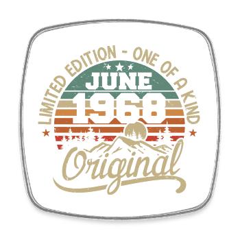 1968 juin 1968 original - juin 1968 Anniversaire - Magnet carré - blanc - Devant