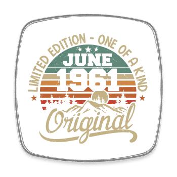 1961 June 1961 original - June 1961 Anniversary - Square fridge magnet - white - Front