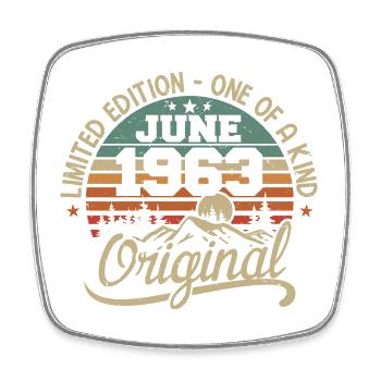 1963 June 1963 original - June 1963 Anniversary - Square fridge magnet - white - Front