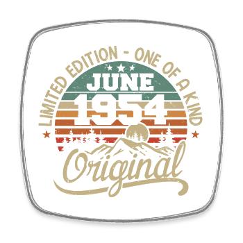 1954 June 1954 original - June 1954 Anniversary - Square fridge magnet - white - Front