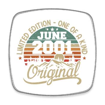 2001 Juin 2001 Original - Juin 2001 Anniversaire - Magnet carré - blanc - Devant