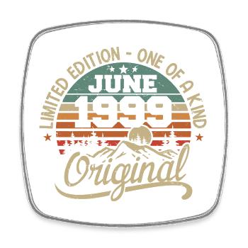 1999 juin 1999 original - juin 1999 Anniversaire - Magnet carré - blanc - Devant