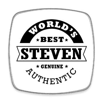 Steven das beste Geschenk der Welt Vorname Steven - Viereckiger Kühlschrankmagnet - Weiß - Vorne