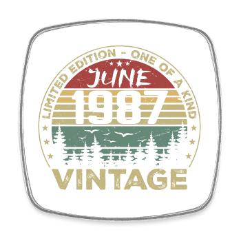 Geschenk Juni 1987 Geburtstag Juni 1987 Juni 1987 - Viereckiger Kühlschrankmagnet - Weiß - Vorne