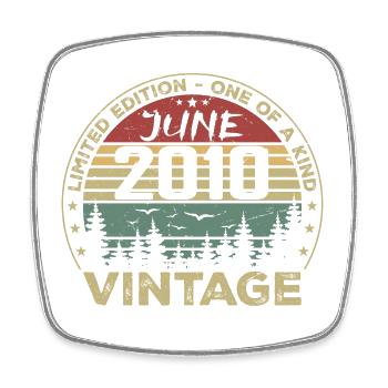 Gift June 2010 Birthday June 2010 June 2010 - Square fridge magnet - white - Front