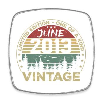 Cadeau Juin 2013 Anniversaire Juin 2013 Juin 2013 - Magnet carré - blanc - Devant