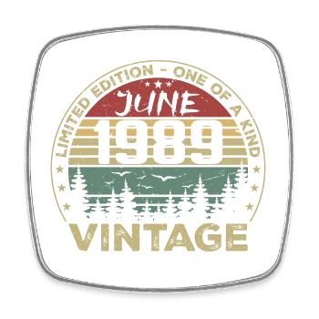Cadeau Juin 1989 Anniversaire Juin 1989 Juin 1989 - Magnet carré - blanc - Devant