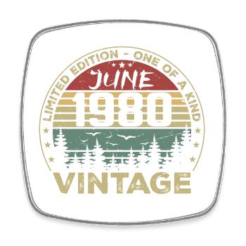 Cadeau Juin 1980 Anniversaire Juin 1980 Juin 1980 - Magnet carré - blanc - Devant