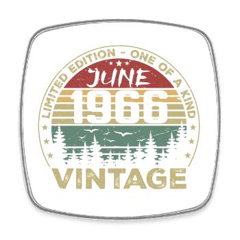 Gift June 1966 Birthday June 1966 June 1966 - Square fridge magnet - white - Front