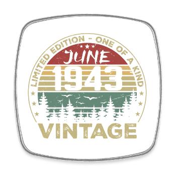 Cadeau Juin 1943 Anniversaire Juin 1943 Juin 1943 - Magnet carré - blanc - Devant