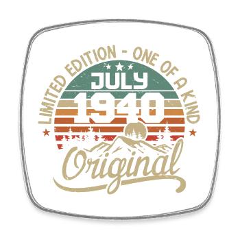 Cadeau Juillet 1940 Cadeau Anniversaire 1940 July - Magnet carré - blanc - Devant
