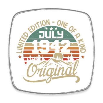 July 1942 Birthday Gift 1942 July - Square fridge magnet - white - Front