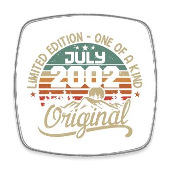 Gift July 2002 Birthday Gift 2002 July - Square fridge magnet - white - Front