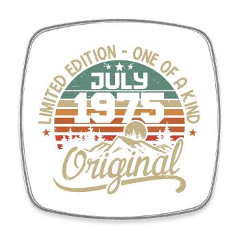 July 1975 Gift Birthday Gift 1975 July - Square fridge magnet - white - Front
