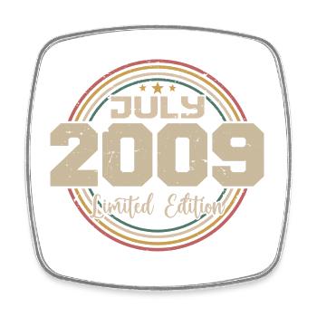 2009 Birthday July 2009 Gift July 2009 - Square fridge magnet - white - Front