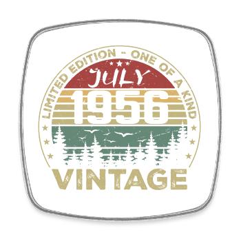 July 1956 Birthday Gift Vintage 1956 - Square fridge magnet - white - Front