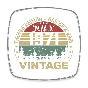 Cadeau D'anniversaire Juillet 1971 Vintage 1971 - Magnet carré - blanc - Devant