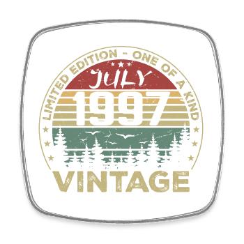 July 1997 Birthday Gift Vintage 1997 - Square fridge magnet - white - Front