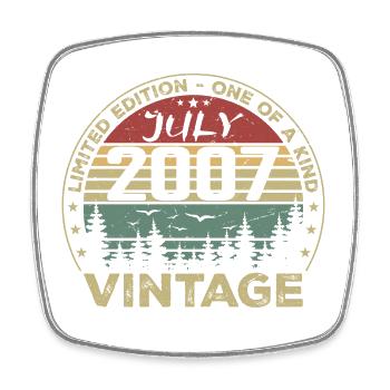 Cadeau D'anniversaire Juillet 2007 Vintage 2007 - Magnet carré - blanc - Devant