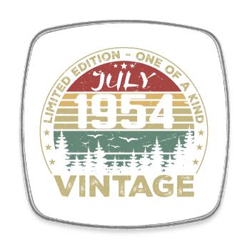 July 1954 Birthday Gift Vintage 1954 - Square fridge magnet - white - Front