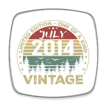 Cadeau D'anniversaire Juillet 2014 Vintage 2014 - Magnet carré - blanc - Devant