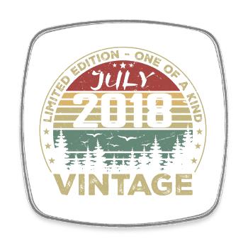 Birthday Gift July 2018 Vintage 2018 - Square fridge magnet - white - Front