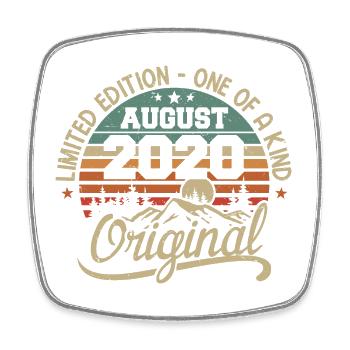 August 2020 Geburtstagsgeschenk - geboren im August 2020 - Viereckiger Kühlschrankmagnet - Weiß - Vorne