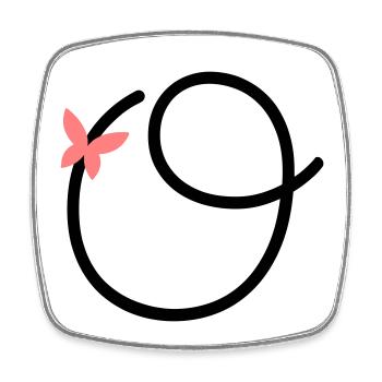 Letter O Butterfly Letter - Square fridge magnet - white - Front