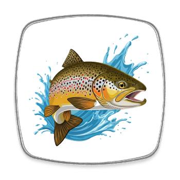 Bachforelle Forelle Saibling Angeln Fischen - Viereckiger Kühlschrankmagnet - Weiß - Vorne