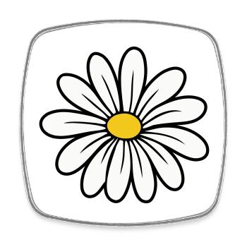Gänseblümchen - Viereckiger Kühlschrankmagnet - Weiß - Vorne