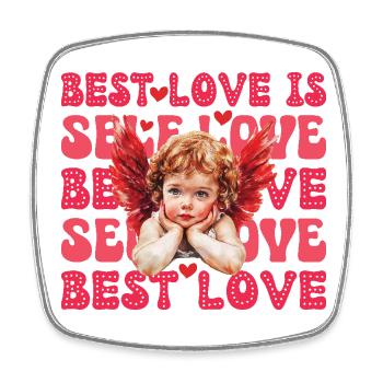 Valentines Day Cupid Self Love - Square fridge magnet - white - Front