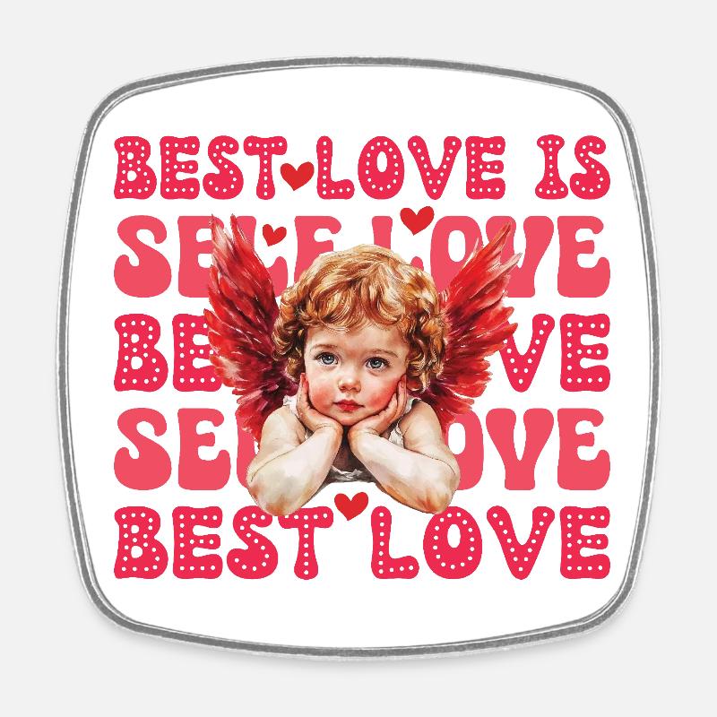 Saint-Valentin Cupidon Amour de soi - Magnet carré - blanc