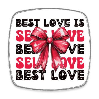 Self Love Valentine Day Coquette - Square fridge magnet - white - Front