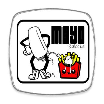 With mayo - Square fridge magnet - white - Front