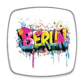 Berlin Graffiti Font Street Art Urban Style - Square fridge magnet - white - Front