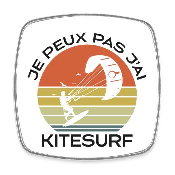 je peux pas j'ai kite cadeau drôle kitesurf - Magnet carré - blanc - Devant