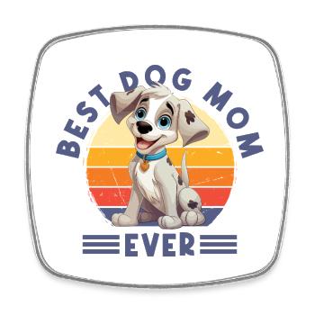 Hund Best Dog Mom Ever Beste Hunde Mama Mutter - Viereckiger Kühlschrankmagnet - Weiß - Vorne