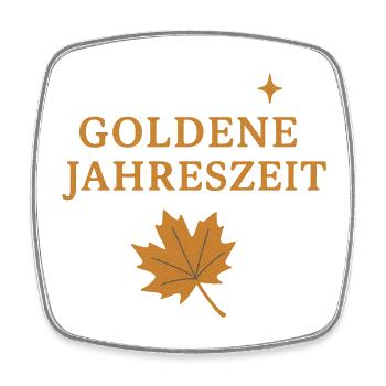 Goldene Herbstblätter Jahreszeit Motiv - Viereckiger Kühlschrankmagnet - Weiß - Vorne